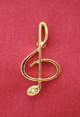 „Violinschlüssel mit Stein“ als Pin